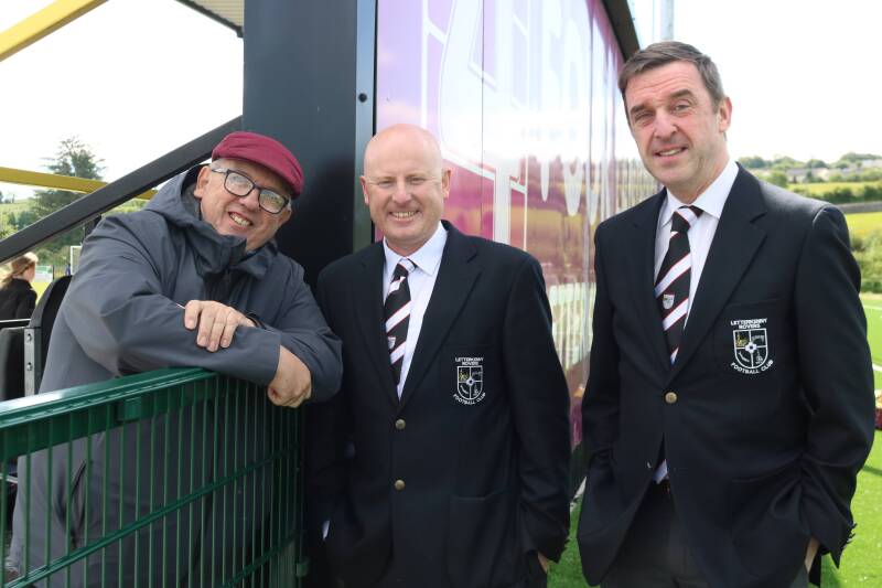 Pictured Michael Blake, Eric White, Brian McCormick at the Official opening of the new Astro pitch at Leckview park, the home of Letterkenny Rovers FC.