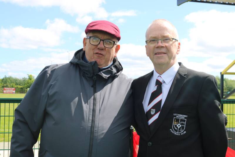 Pictured are Michael Blake and Michael Duffy at the Official opening of the new Astro pitch at Leckview park, the home of Letterkenny Rovers FC.