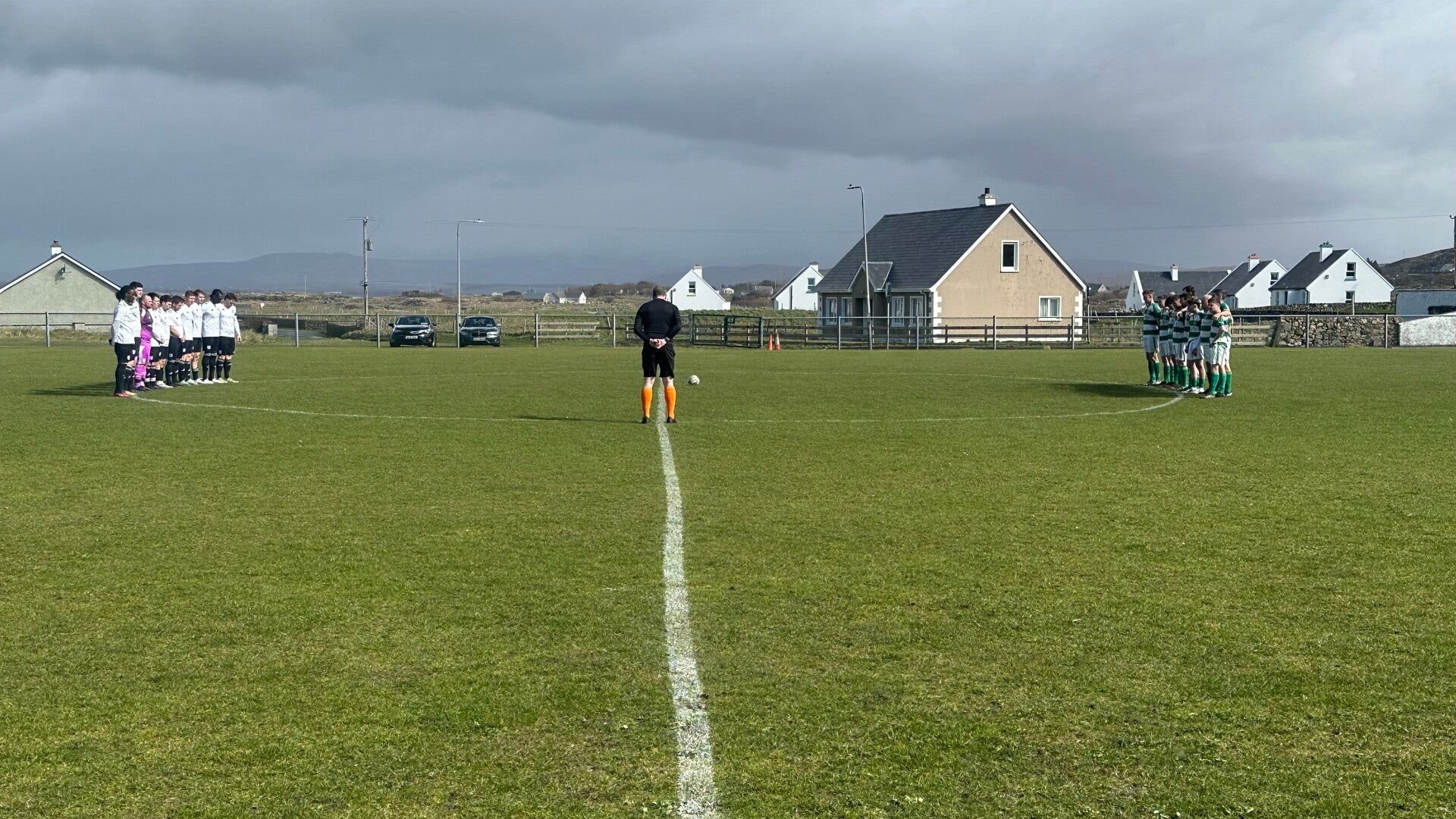 A minutes silence being observed by both teams