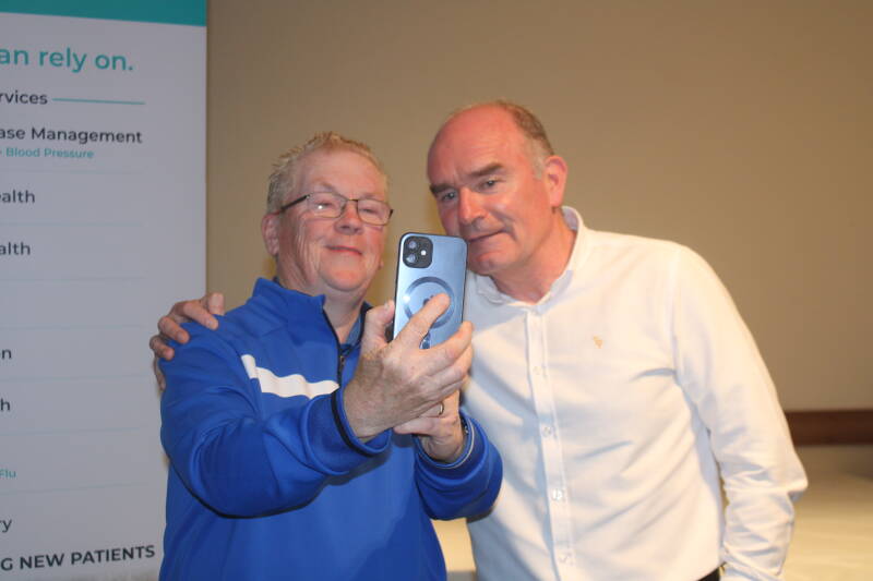 Tony Duffy and Trevor Scanlon from the FAI at the Letterkenny Rovers National League launch night.