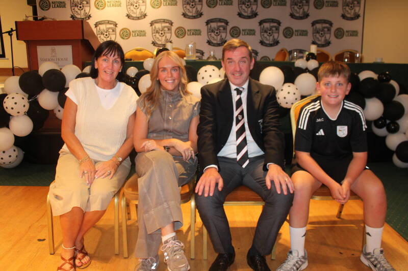 Brian McCormick Club Treasurer with his family at the Letterkenny Rovers FAI National League Launch night