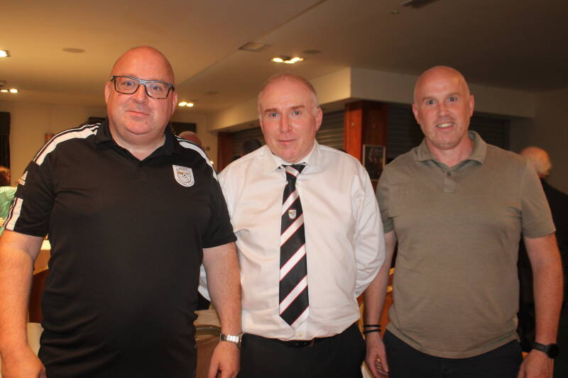 Letterkenny Rovers Club Secretary and assistant Treasurers with brothers Donagh McMorrow(Club PRO) and Rory McMorrow(ATU) at the Clubs FAI National League launch night