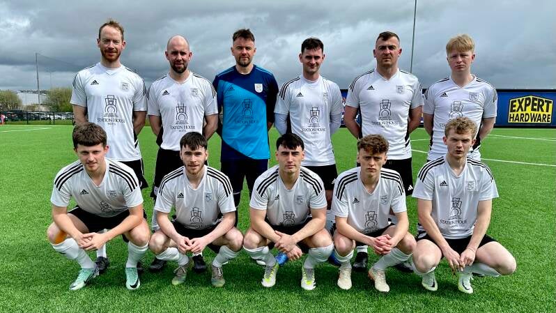 Letterkenny Rover starting 11 against Donegal Town on the 14th April 2024, in a game which Rovers won 3-1 and claimed the TDA Division 1 League title.
