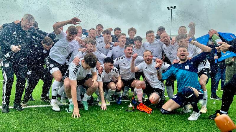 Letterkenny Rovers celebrate winning the TDA Division1 League title