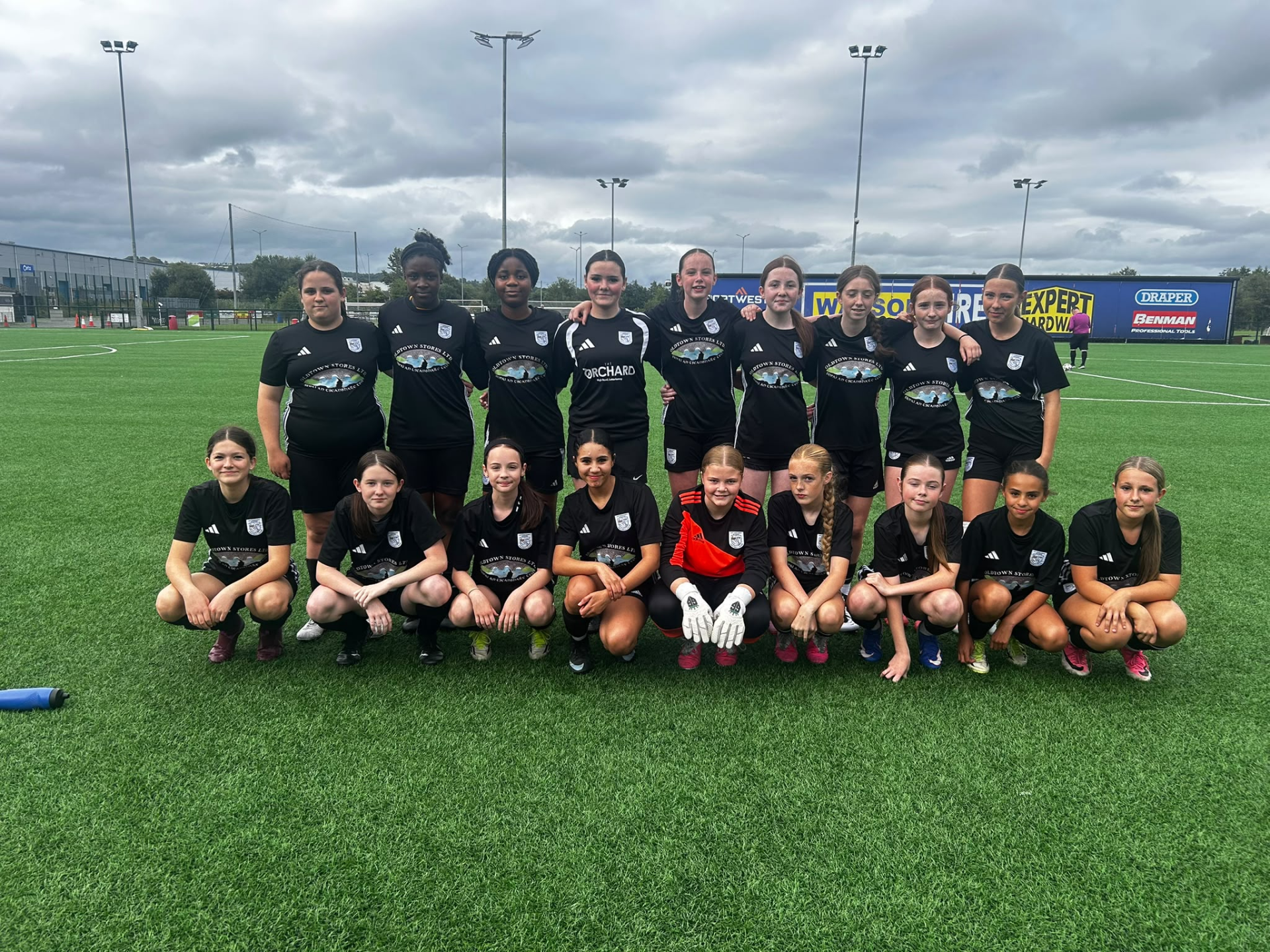 U14 Girls team photo at game against Ballyraine FC