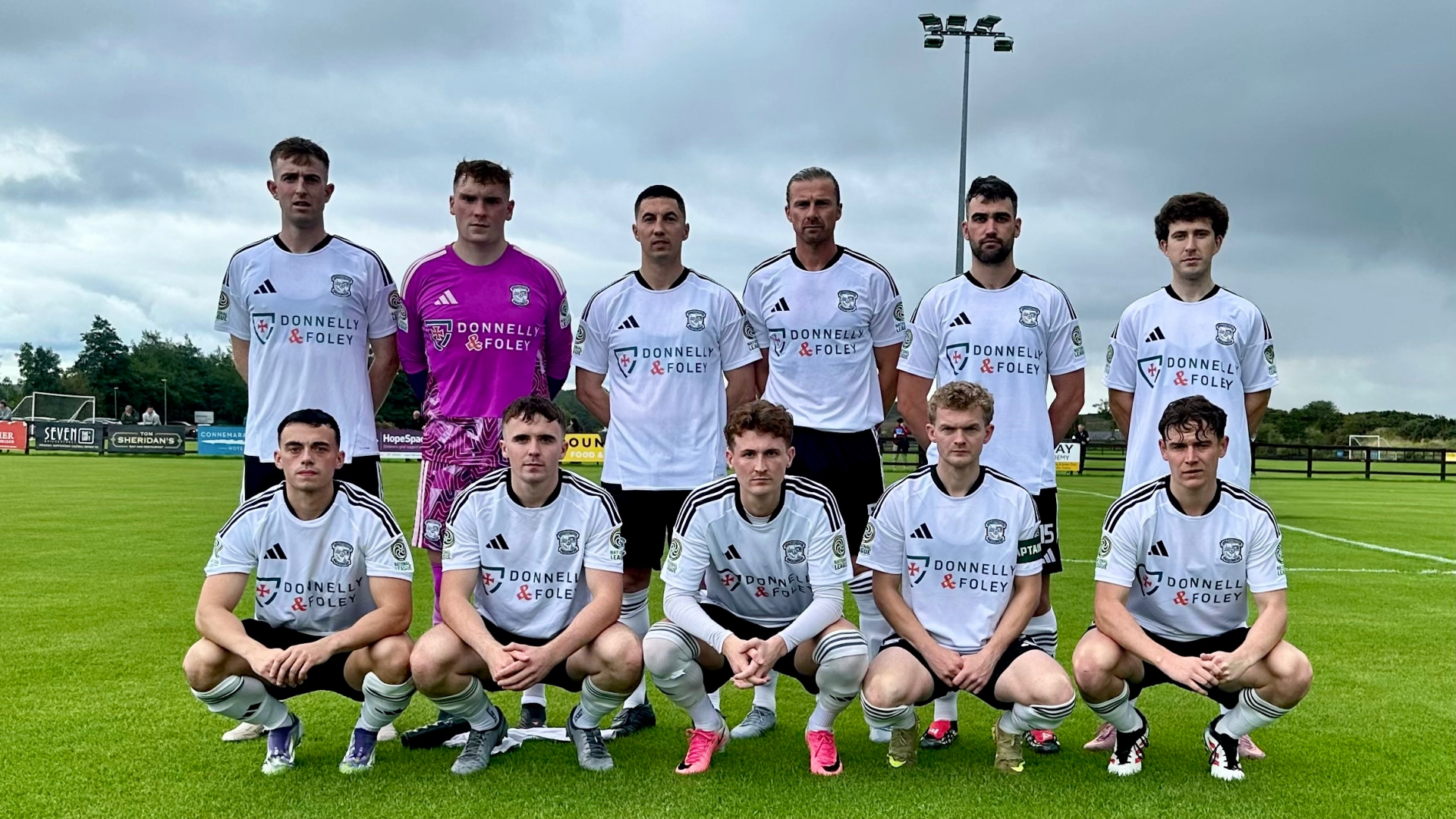 Letterkenny Rovers starting 11 in the first ever game of the FAI National League against Salthill Devin in Galway on 29th August 2026