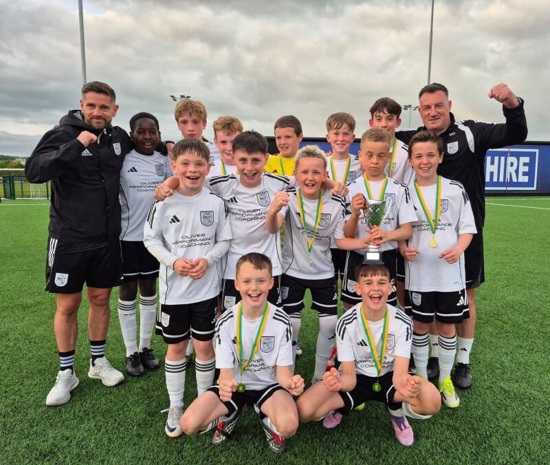 Letterkenny Rovers U12s team celebrate winning the U12 Premier League Cup final on 28th May 2026