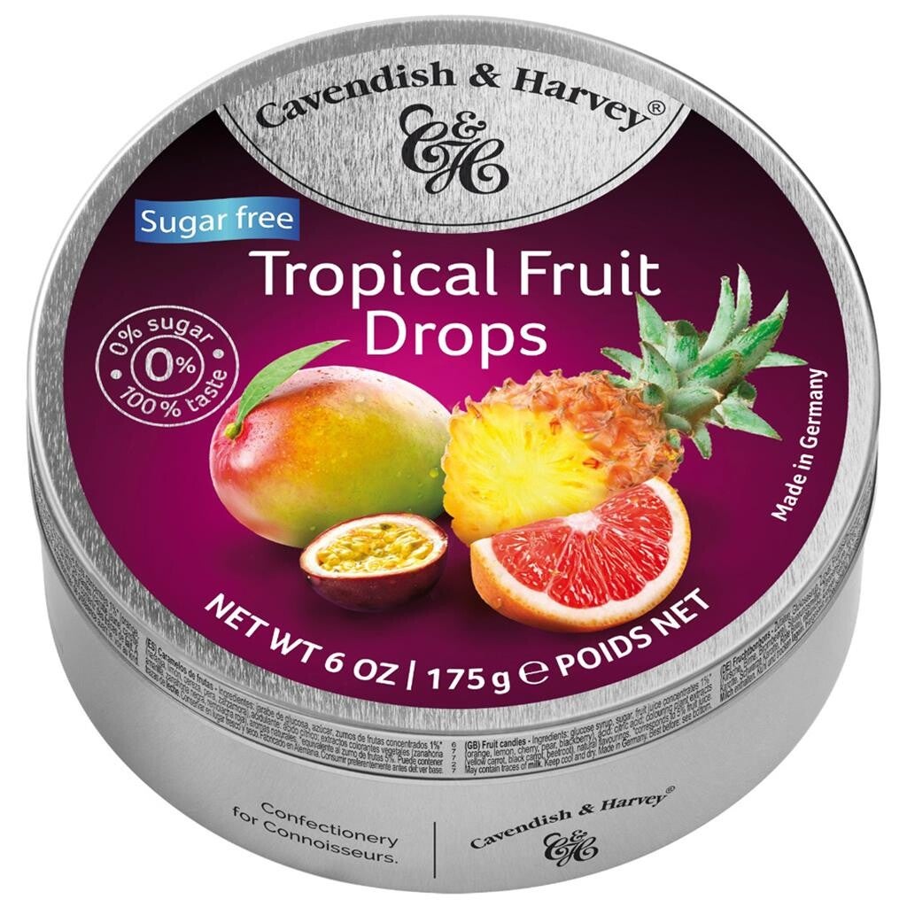 Cavendish & Harvey tropical fruit drops 175 gram - suikervrij