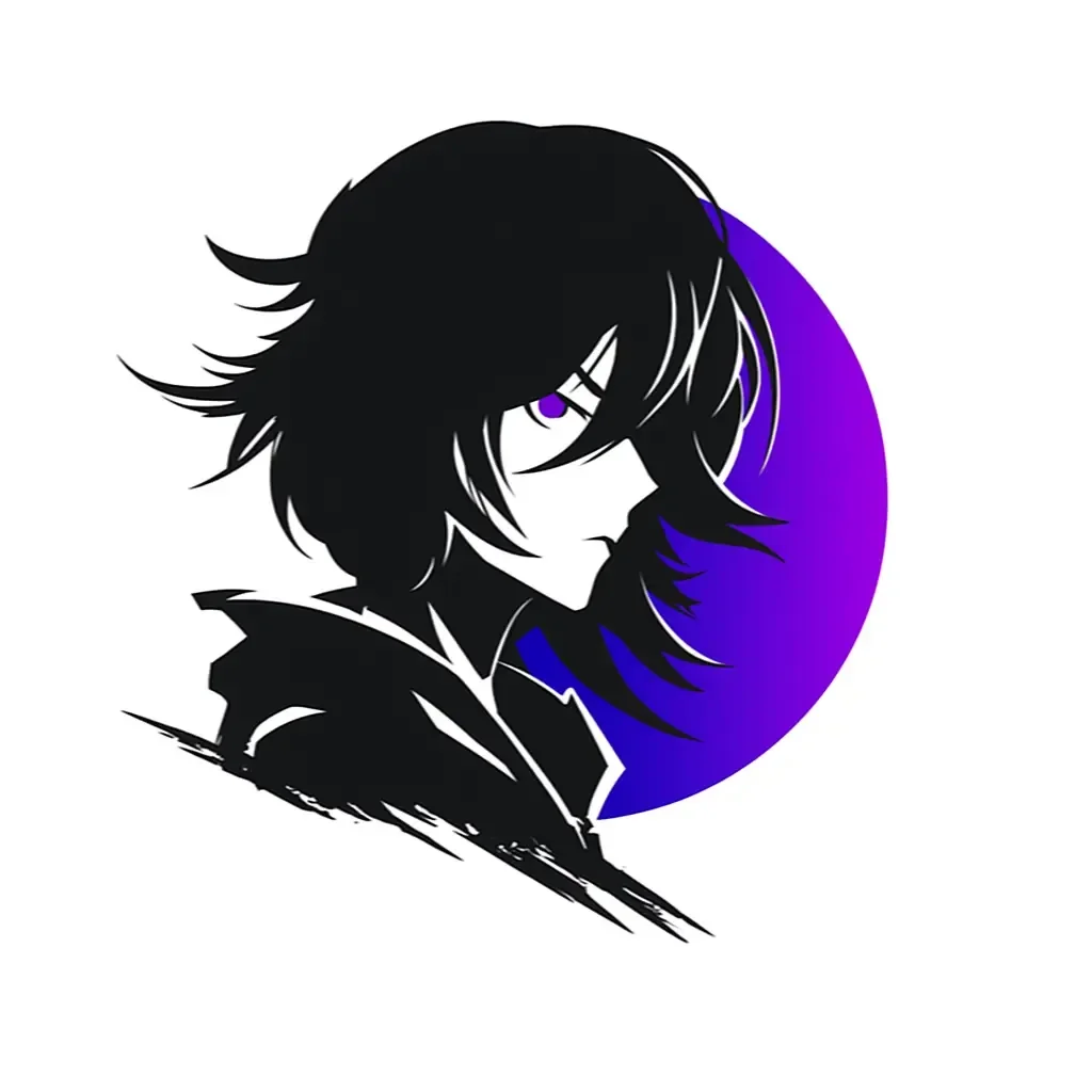 Portrait de profil mystérieux avec fond violet