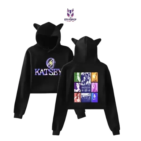 Hoodie KATSEYE™ 2025 pour femme, style coréen avec oreilles de chat