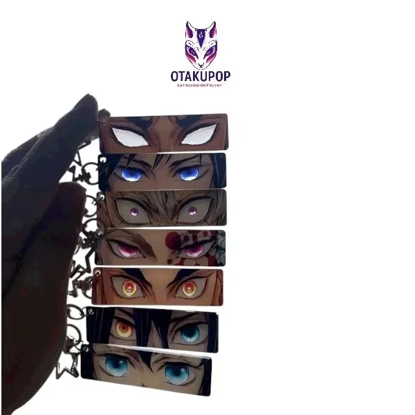 Porte-clés Demon Slayer en acrylique double face avec effets brillants