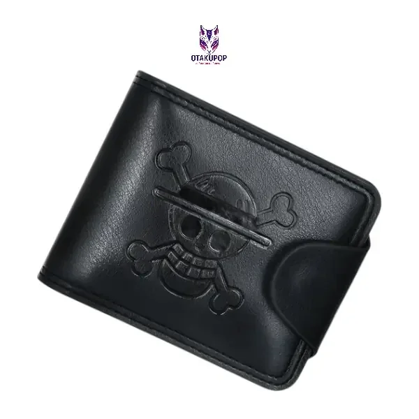 portefeuille One Piece homme avec logo tête de mort et os croisés – porte-cartes multifonction