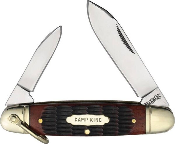 Marbles 2 Blade Folder Brown Bone