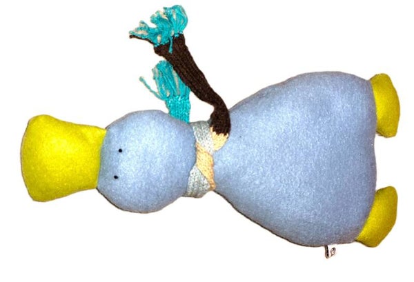 Alle meine Entchen in hellblau und grün mit Schal 1