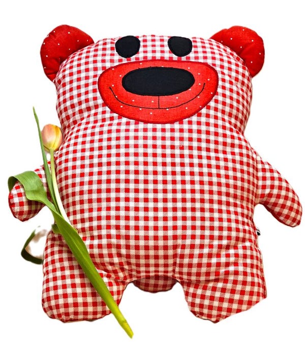 Bär-Kissen "Karofritze" rot