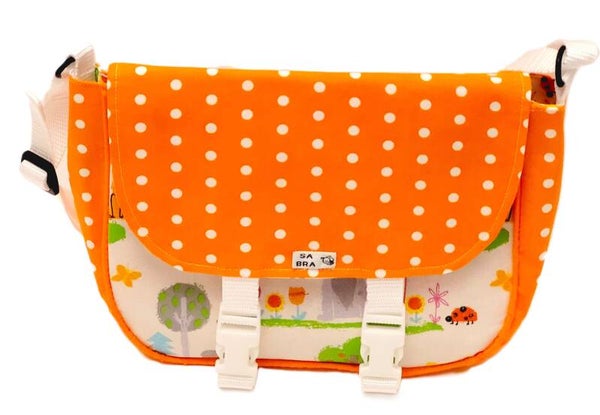 Kindergarten Tasche mit Waldtieren und orange mit Punkten,  KiTa9