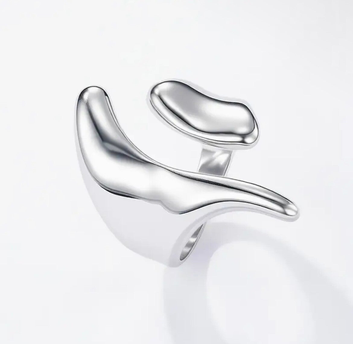 Bague en acier inoxydable argent