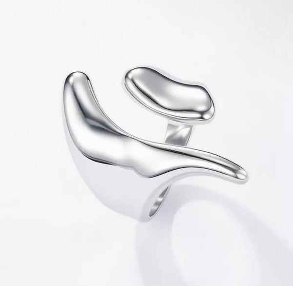 Bague en acier inoxydable argent