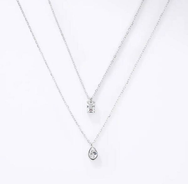collier double rang diamond