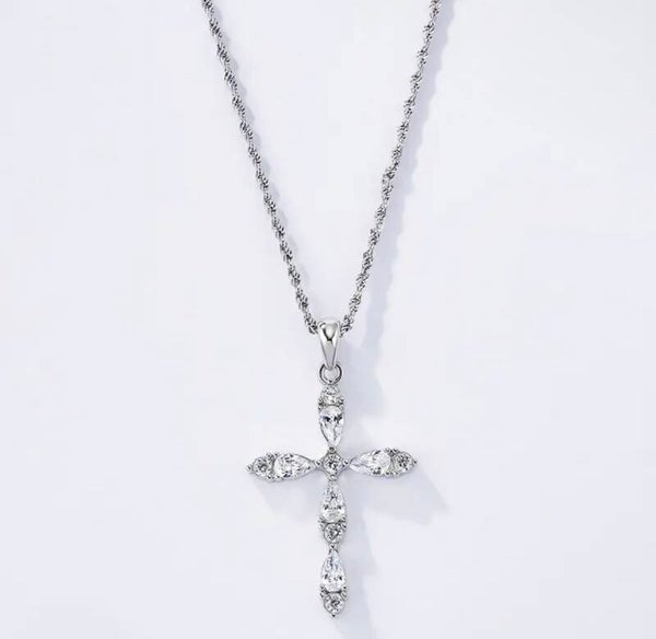 collier croix argent