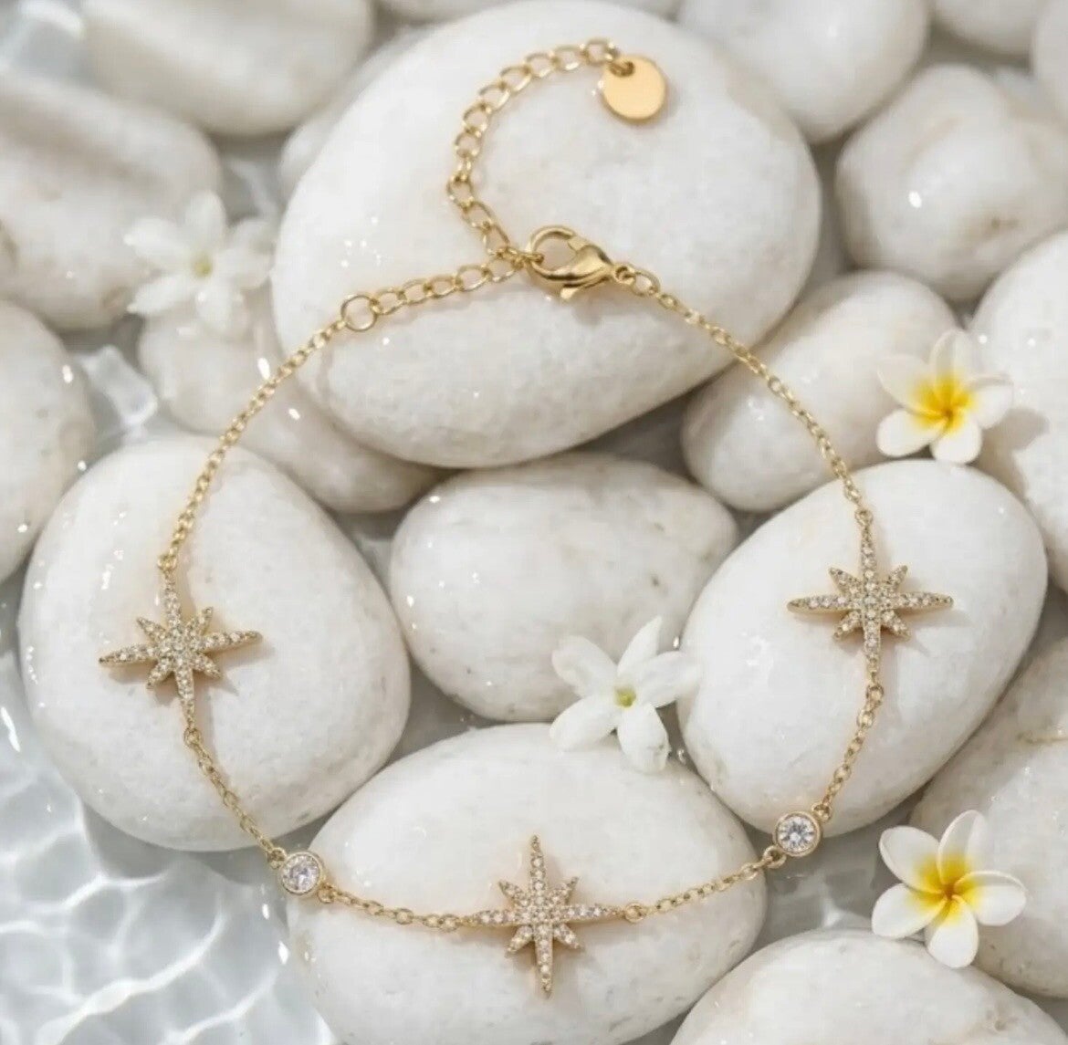 Bracelet étoile strass or
