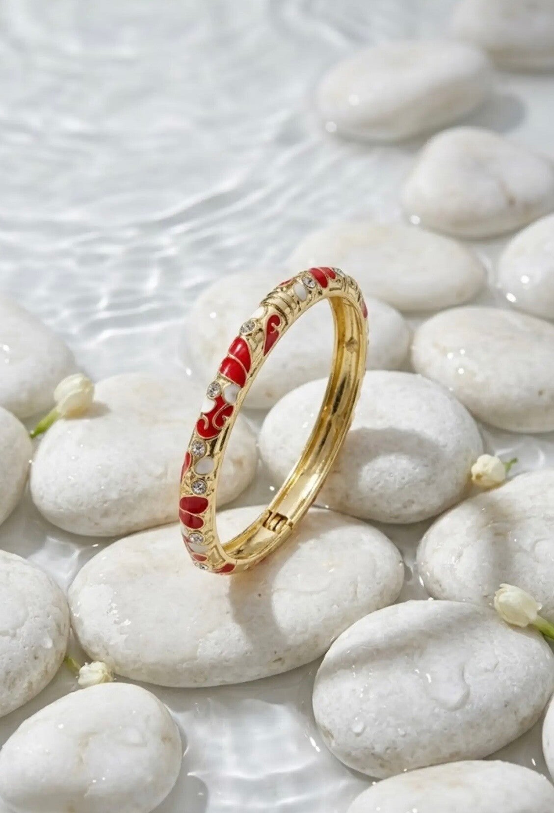 Bracelet thaï  colorés en laiton-rouge