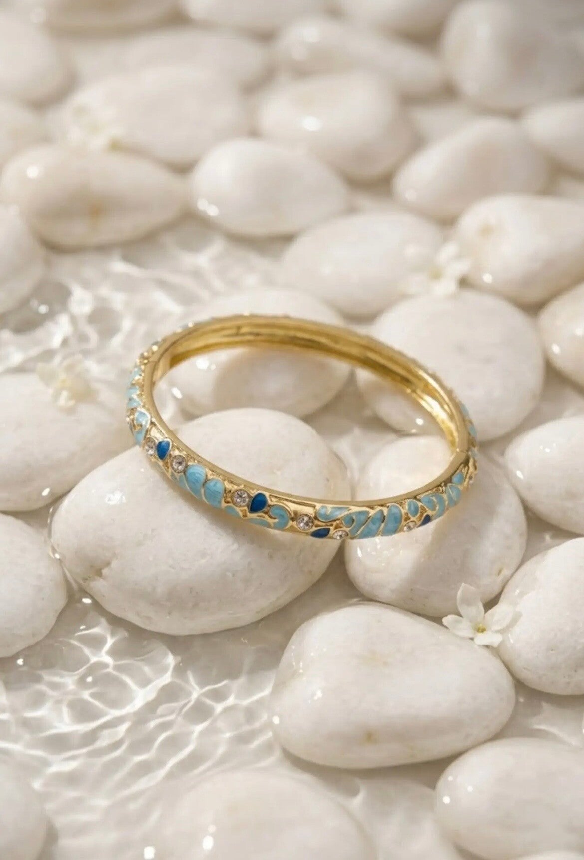 Bracelet thaï  colorés en laiton- bleu