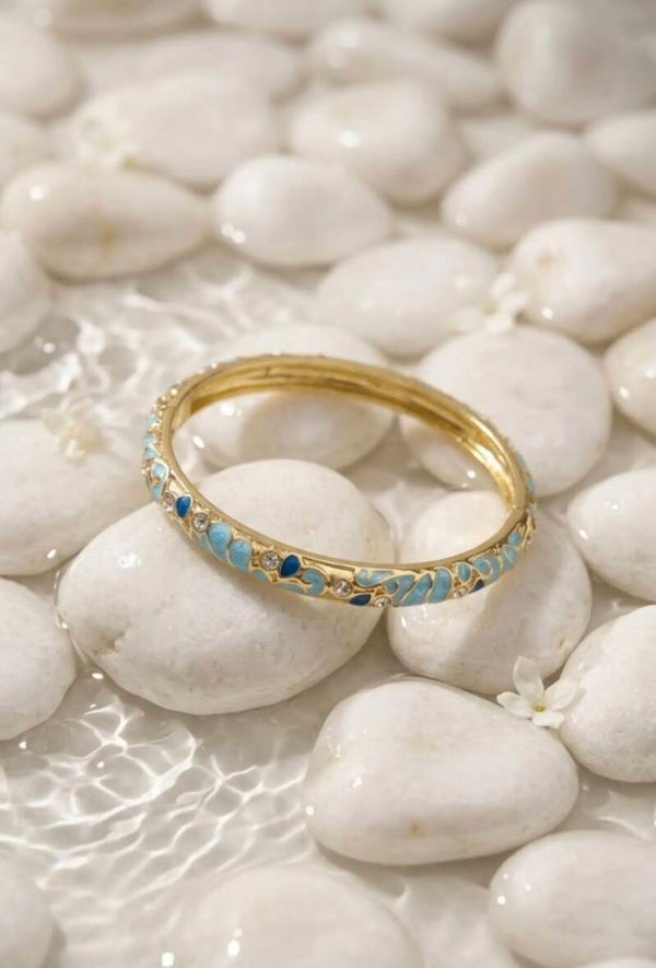 Bracelet thaï  colorés en laiton- bleu