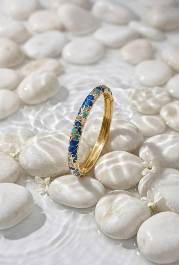 Bracelet thaï  colorés en laiton-bleu roi