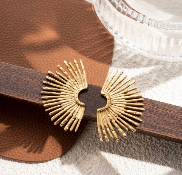 Boucles d'oreilles rayon de soleil or