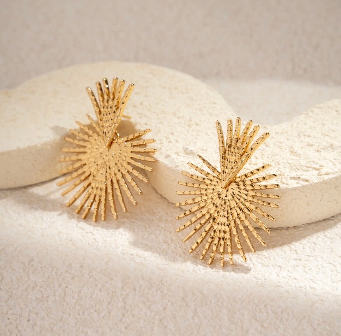 Boucles d'oreilles soleil doré