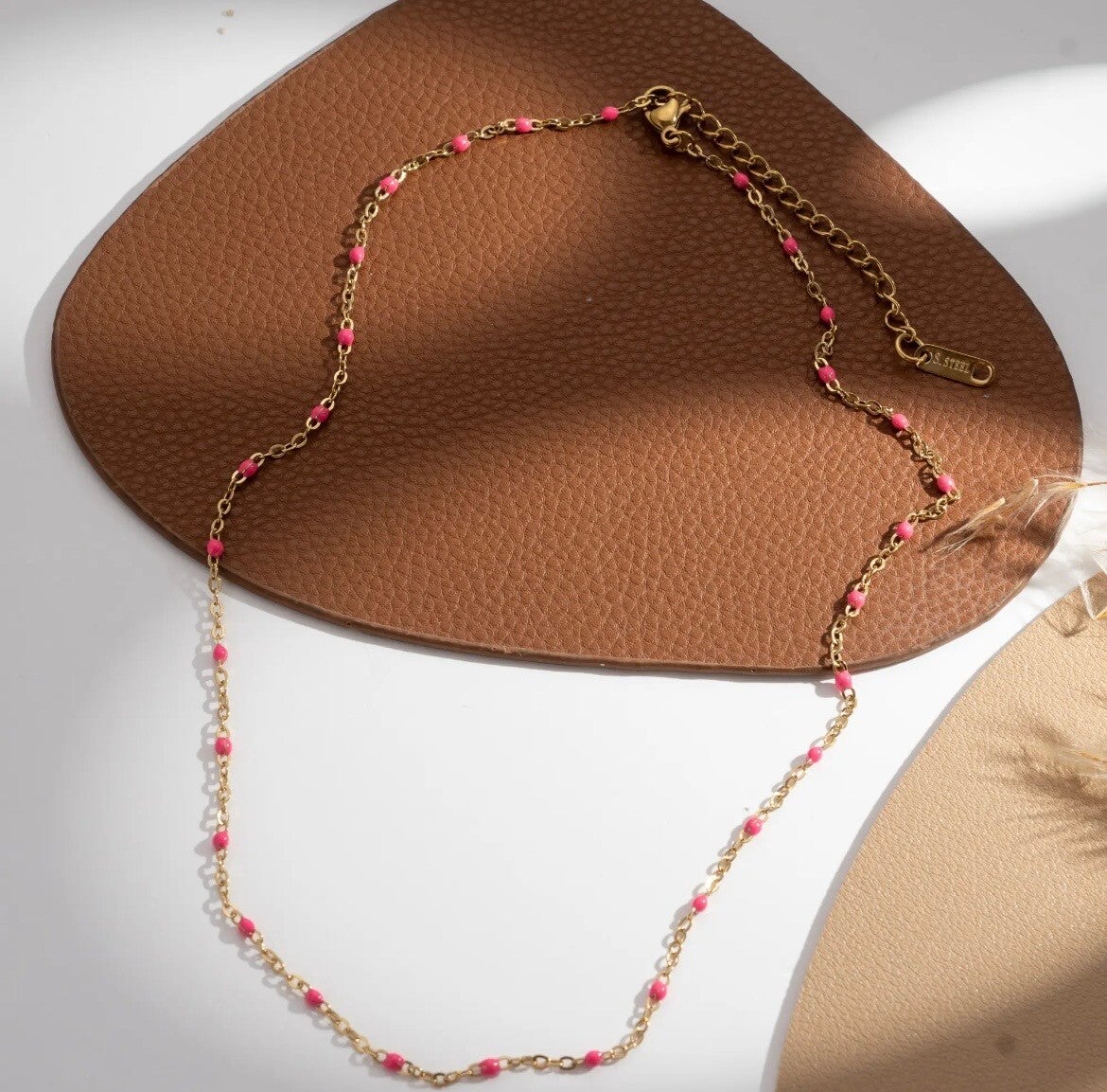 Collier perle fines - Rose