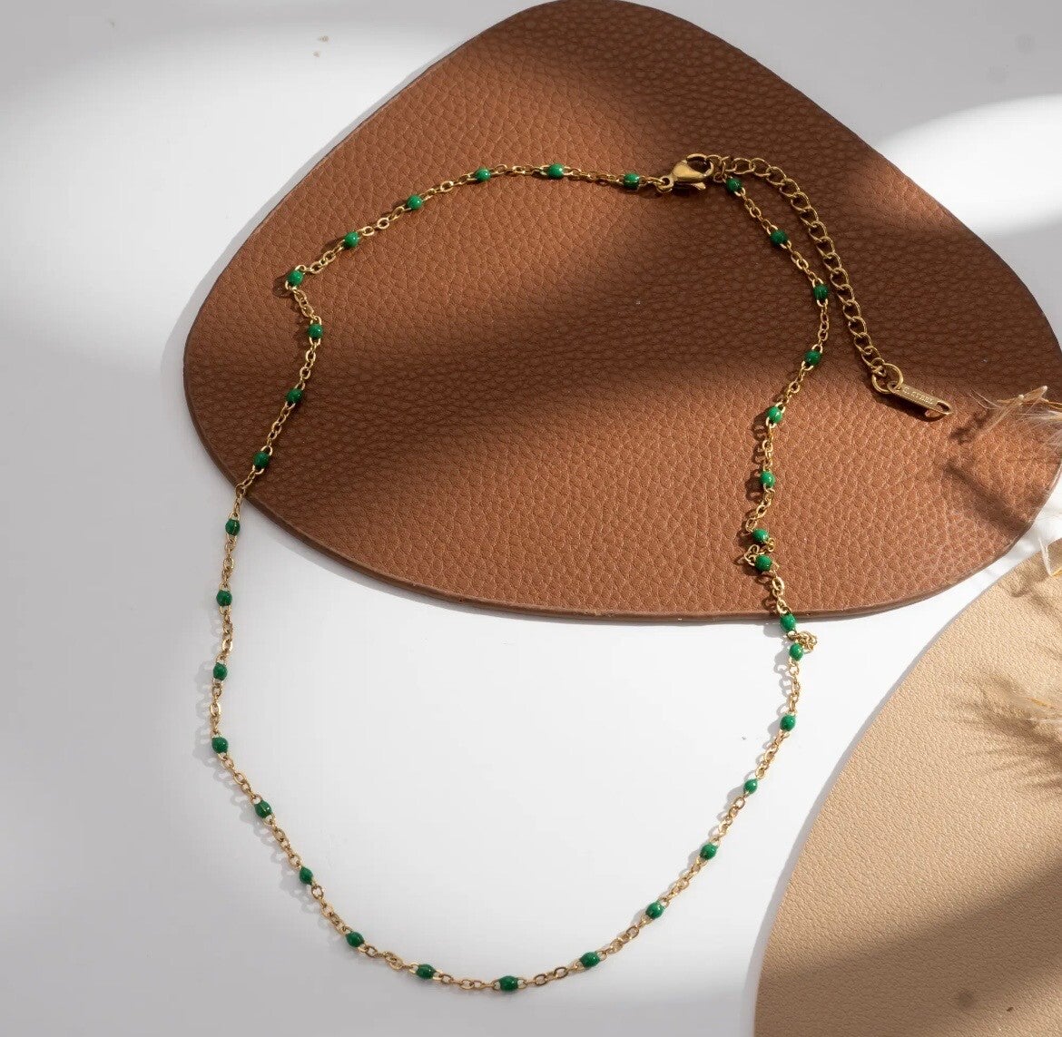 Collier perle fine - Vert