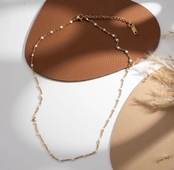 Collier perles fine - blanc