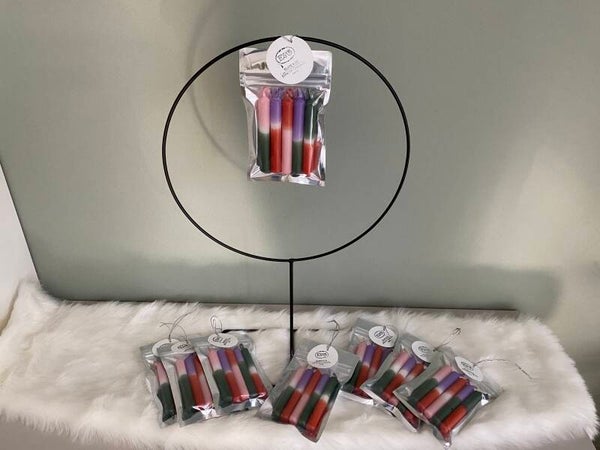5 kaarsjes DIP DYE Mini WINTER MIX