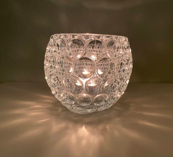 Glazen bol waxinelichthouder