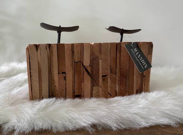 Houten kaarsenhouder
