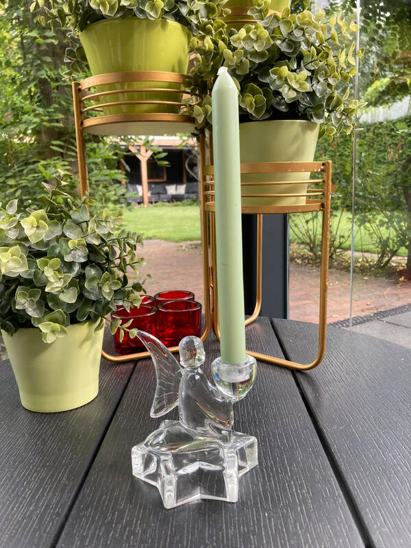 Kandelaar glazen engel