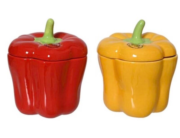 Opbergpot Paprika dolomiet 12x12x15cm.