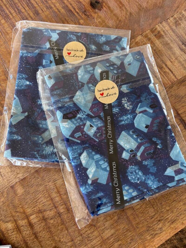 Kerst - wijncadeau verpakking blauw