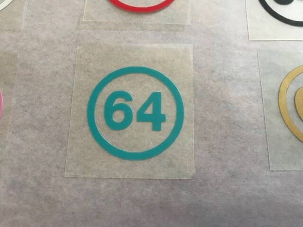 64 patch flocage thermo - Diamètre 4 cm