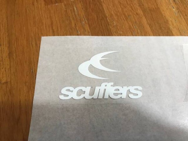 SCUFFERS PATCH FLOCAGE PUBLICITAIRE - 7 CM PAR 4.5 CM