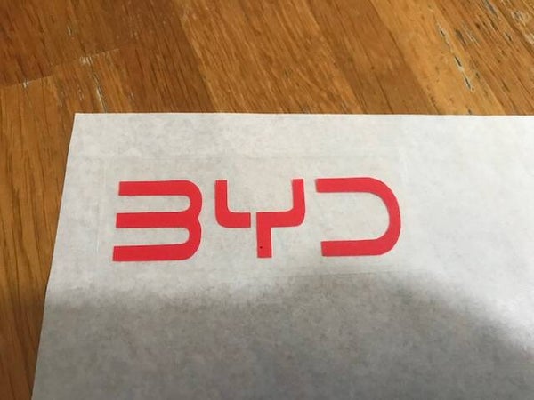 BYD PATCH FLOCAGE PUBLICITAIRE - 7.3 CM PAR 2.1 CM