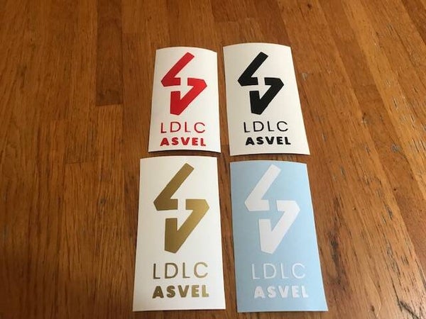 ASVEL BASKET STICKER AUTOCOLLANT VINYLE LOGO - 3.3 CM PAR 8.5 CM