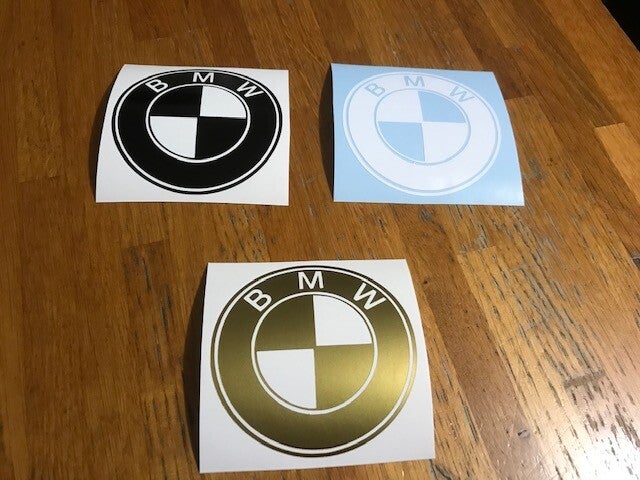 BMW STICKER AUTOCOLLANT VINYLE LOGO  - DIAMETRE 7.8 CM