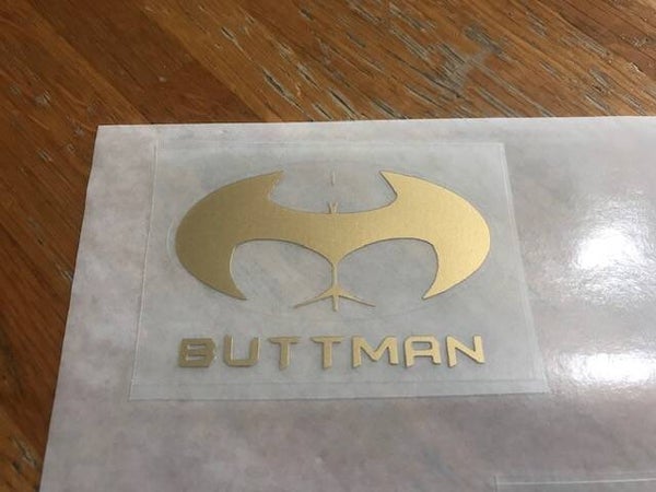 BUTTMAN PATCH FLOCAGE LOGO détourné  - 6.6 CM PAR 4.5 CM