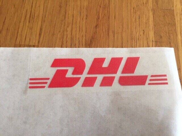 DHL PATCH FLOCAGE PUBLICITAIRE - 10.5 CM PAR 2.2 CM