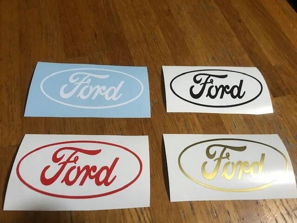 FORD STICKER AUTOCOLLANT VINYLE LOGO PUBLICITAIRE  - 8.6 CM PAR 4.3 CM