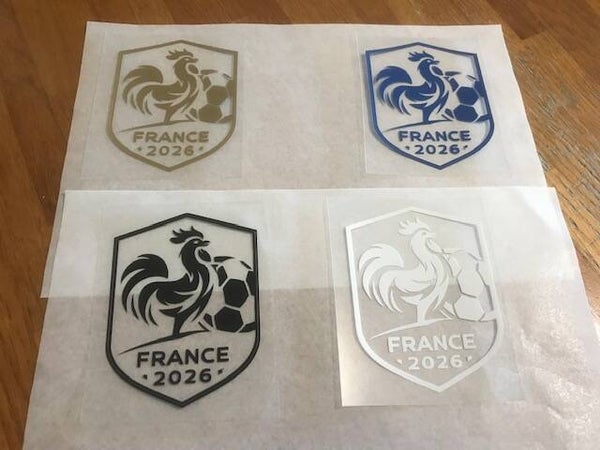 FRANCE 2026 COUPE DU MONDE FOOTBALL PATCH FLOCAGE - 6.5 CM PAR 8.5 CM