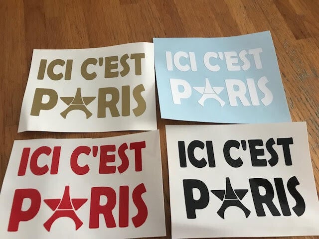 PSG ICI C'EST PARIS sticker autocollant- Modèle 2 avec étoile champions d'Europe 2025